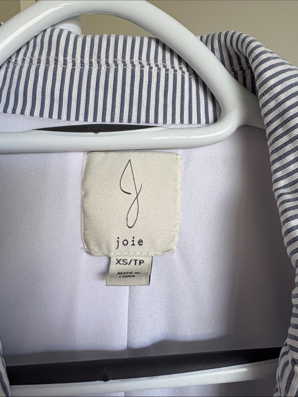 Joie Navy and White Striped Collar Button-Up - Picture 2 of 2